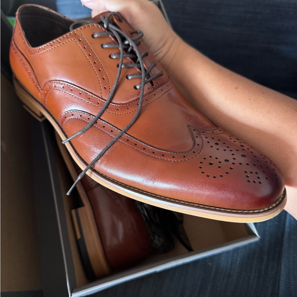 Stacy Adams Brown Leather Brogue Oxfords